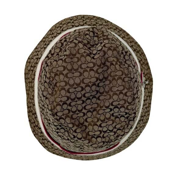 Vtg Y2K Coach Signature Brown Bucket Hat | Preppy Grunge Coastal Grandmother P/S - Picture 5 of 15